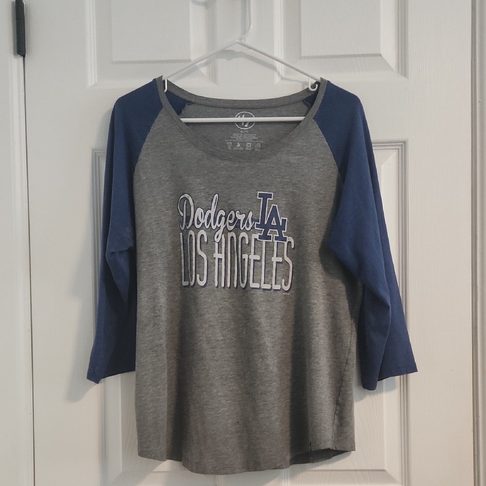 47 Brand Gray and Blue Long Sleeve Tee